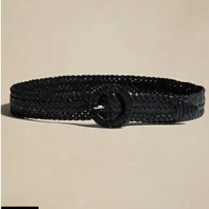 Banana Republic NWT Black Leather woven belt. XL 48 inches
